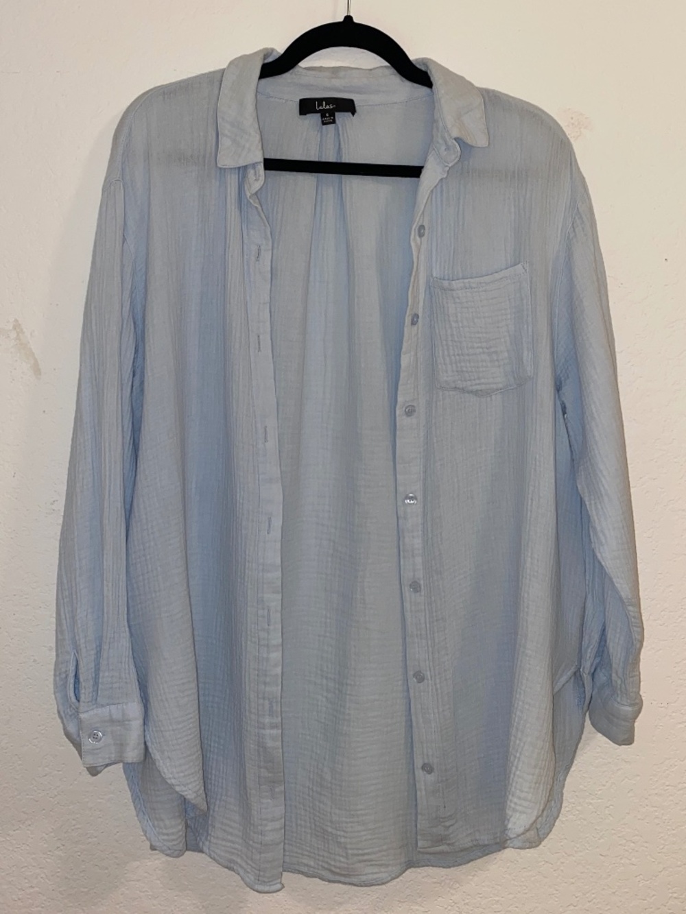 Lulus Blue Button-Up Top - Picture 6 of 12